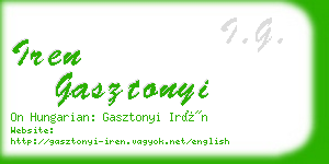iren gasztonyi business card